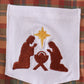 Brown Nativity Embroidery Button Down Shirt