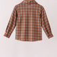 Brown Nativity Embroidery Button Down Shirt