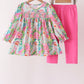 Pink Santa Smocked Pants Set
