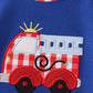 Blue Fire Truck Applique Romper