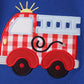 Blue Fire Truck Applique Gingham Pants Set