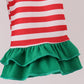 Green Reindeer French Knot Ruffle Pants Set