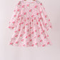 Pink Santa French Knot Ruffle Dress
