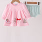 Pink Christmas Embroidery Bloomer Set