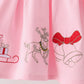 Pink Christmas Embroidery Bloomer Set