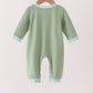 Sage Christmas Embroidery Romper