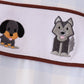 Blue Puppy Embroidery Gingham Bubble
