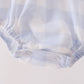 Blue Puppy Embroidery Gingham Bubble