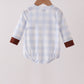 Blue Puppy Embroidery Gingham Bubble