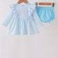 Blue Castle Embroidery Ruffle Bloomer Set
