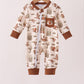 Brown Duck Embroidery Romper