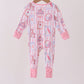 Pink Character Ruffle Bamboo Romper