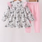 Pink Farm Ruffle Pants Set