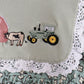 Green Farm Floral Embroidery Ruffle Bubble