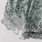 Green Farm Floral Embroidery Ruffle Bubble