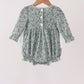 Green Farm Floral Embroidery Ruffle Bubble