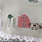 Green Farm Floral Embroidery Ruffle Bloomer Set