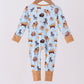Blue Nativity Zip Bamboo Romper