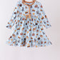 Blue Nativity Ruffle Bamboo Dress