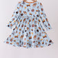 Blue Nativity Ruffle Bamboo Dress