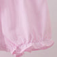 Pink stripe bunny bow embroidery bloomer set