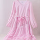 Pink stripe tiered maxi dress