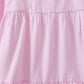 Pink stripe tiered maxi dress