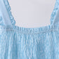 Blue smocked ruffle tiered dress