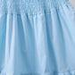 Blue smocked ruffle tiered dress