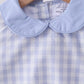 Blue plaid peter pan collar shorts set