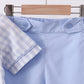 Blue plaid peter pan collar shorts set