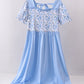 Blue floral ruffle dress