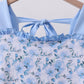 Blue floral ruffle dress