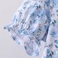 Blue floral ruffle dress