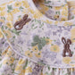 Mustard floral bunny embroidery bloomer set