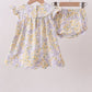 Mustard floral bunny embroidery bloomer set