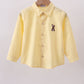 Beige bunny embroidery button down shirt