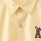 Beige bunny embroidery button down shirt
