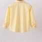 Beige bunny embroidery button down shirt