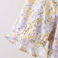 Floral print puff sleeve tiered dress