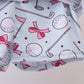Blue golf bow print 2pc skorts set