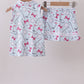 Blue golf bow print 2pc skorts set