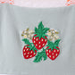 Sage strawberry embroidery ruffle gingham bloomer set