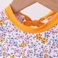 Mustard floral print ruffle rashguard