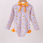 Mustard floral print ruffle rashguard