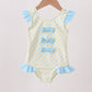Yellow shell print bow ruffle swimsuit