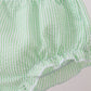 Pink stripe watermelon embroidery seersucker bloomer set