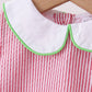 Red stripe watermelon embroidery seersucker bloomer set