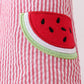 Red stripe watermelon embroidery seersucker bloomer set