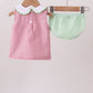 Red stripe watermelon embroidery seersucker bloomer set